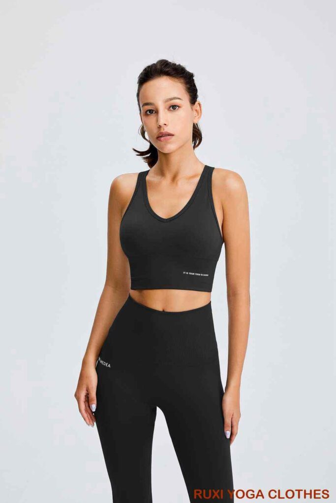 粉色瑜伽上衣工厂采购批发外贸一件代发RUXI